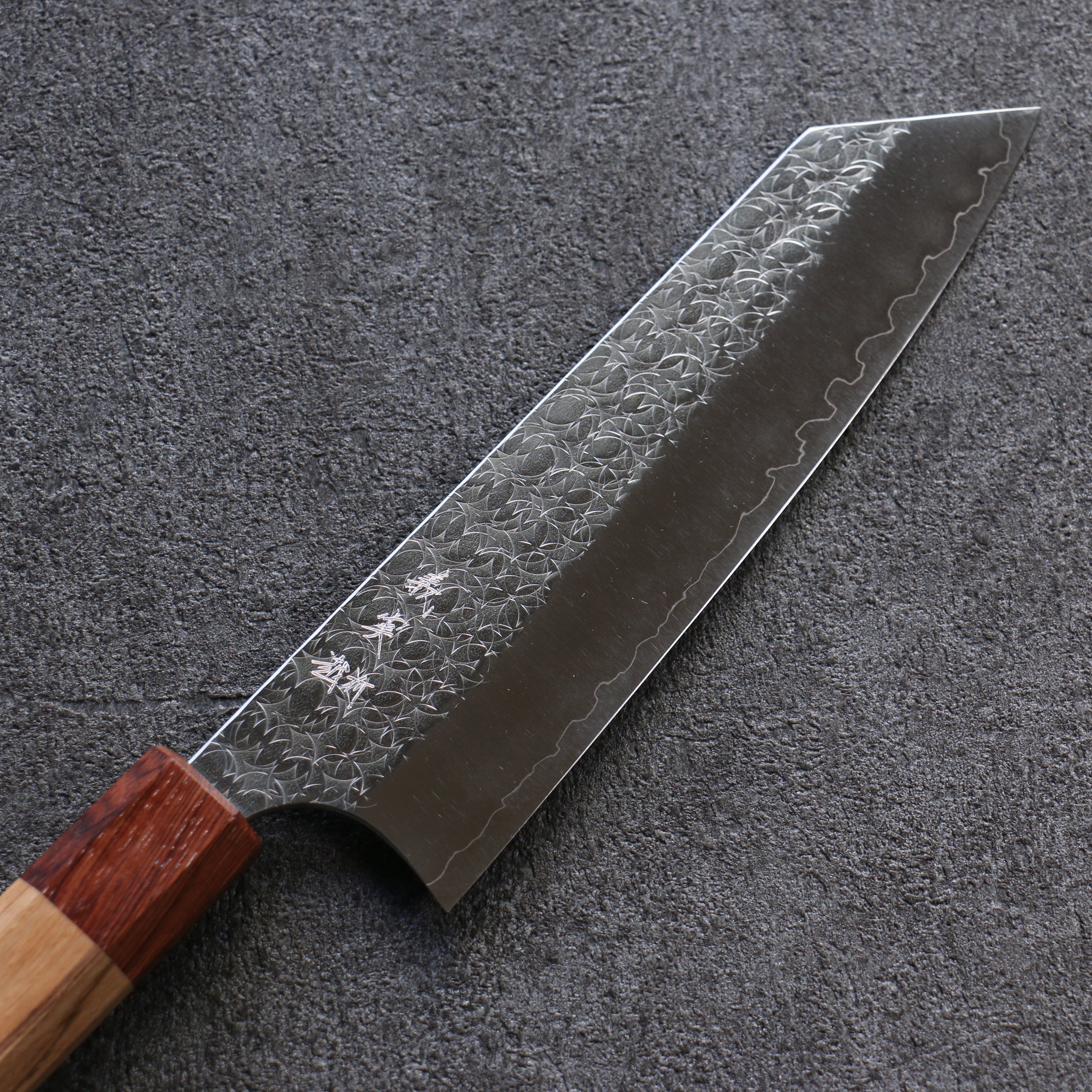 Yoshimi Kato Minamo SG2 Hammered Bunka 165mm Oak Handle - Seisuke Knife