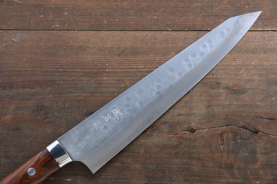 Takeshi Saji SRS13 Hammered Damascus Kiritsuke 240mm Ironwood Handle - Seisuke Knife