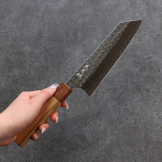 Yoshimi Kato Minamo SG2 Hammered Bunka 165mm Oak Handle - Seisuke Knife