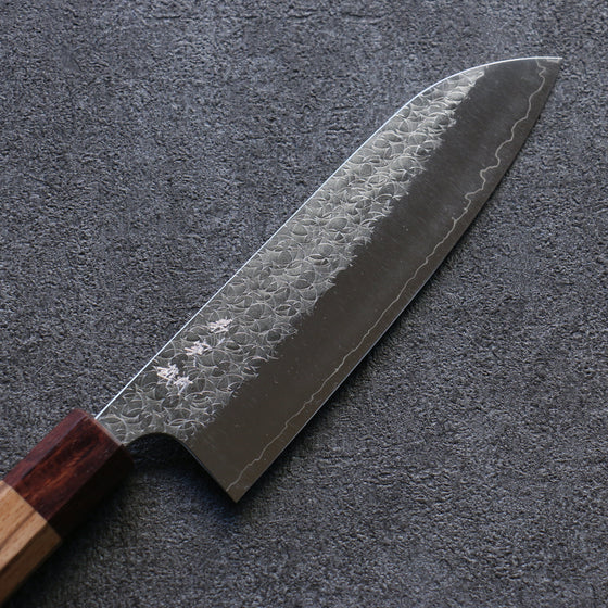 Yoshimi Kato Minamo SG2 Hammered Santoku 165mm Oak Handle - Seisuke Knife