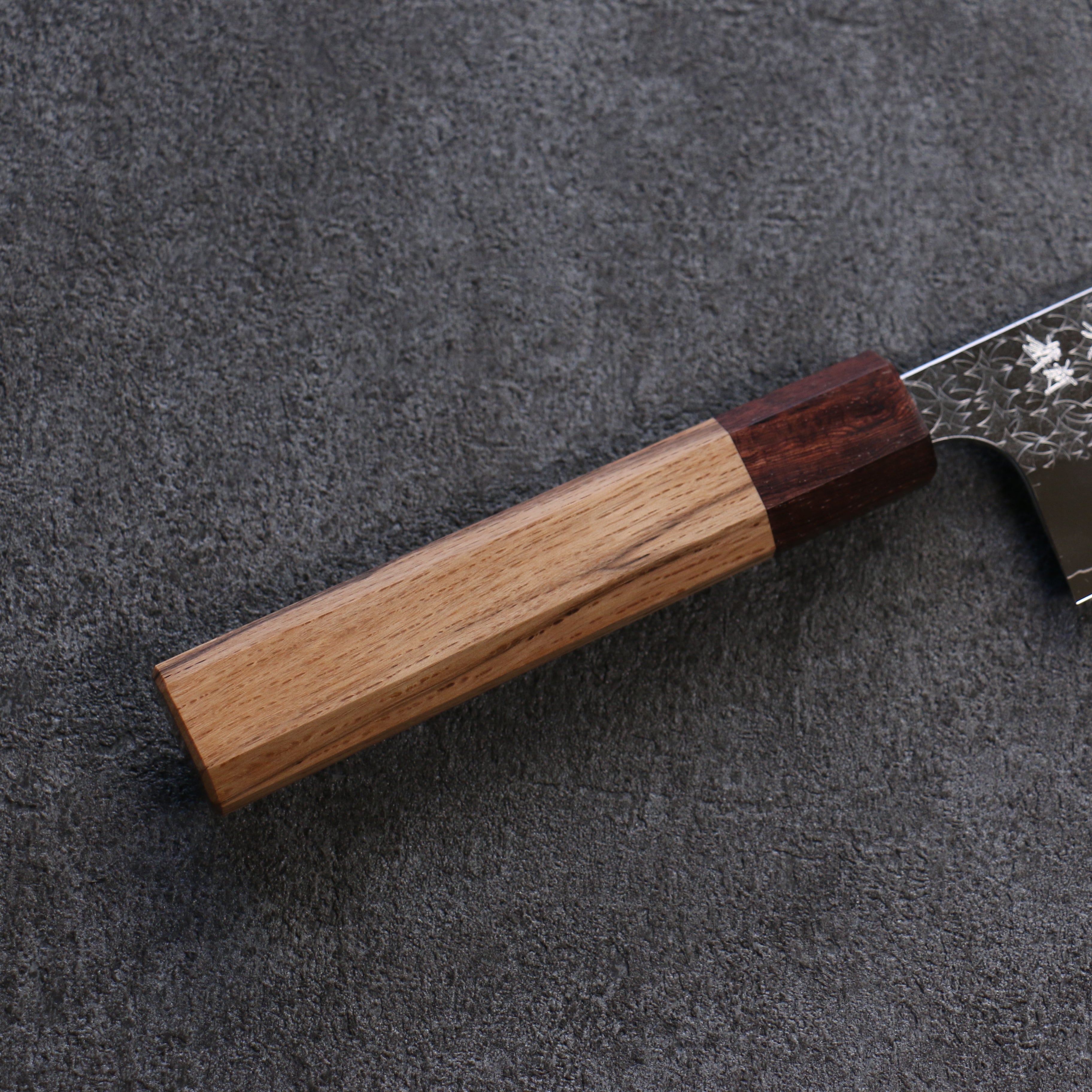 Yoshimi Kato Minamo SG2 Hammered Santoku 165mm Oak Handle - Seisuke Knife
