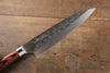 Takeshi Saji SRS13 Hammered Gyuto 210mm Red Pakka wood Handle - Seisuke Knife - Slide 3