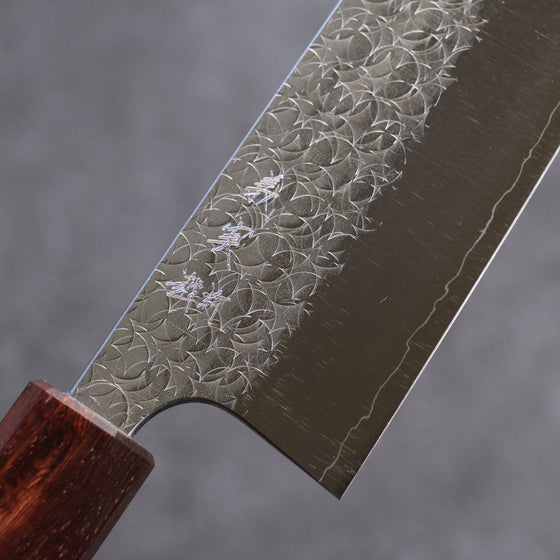 Yoshimi Kato Minamo SG2 Hammered Santoku 165mm Oak Handle - Seisuke Knife