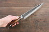 Takeshi Saji Blue Super Hammered Kurouchi Gyuto 180mm Ironwood Handle - Seisuke Knife - Slide 8