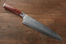  Takeshi Saji SRS13 Hammered Gyuto 240mm Red Pakka wood Handle - Seisuke Knife