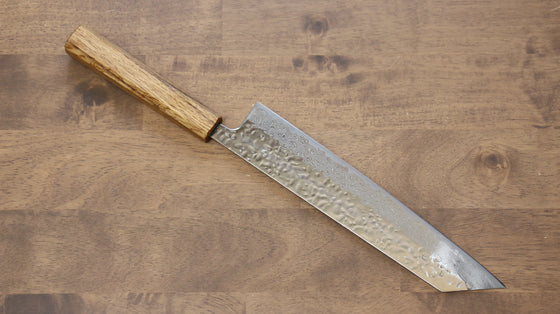 Seisuke Tsukikage AUS10 Migaki Finished Hammered Damascus Kiritsuke 240mm Oak Handle - Seisuke Knife