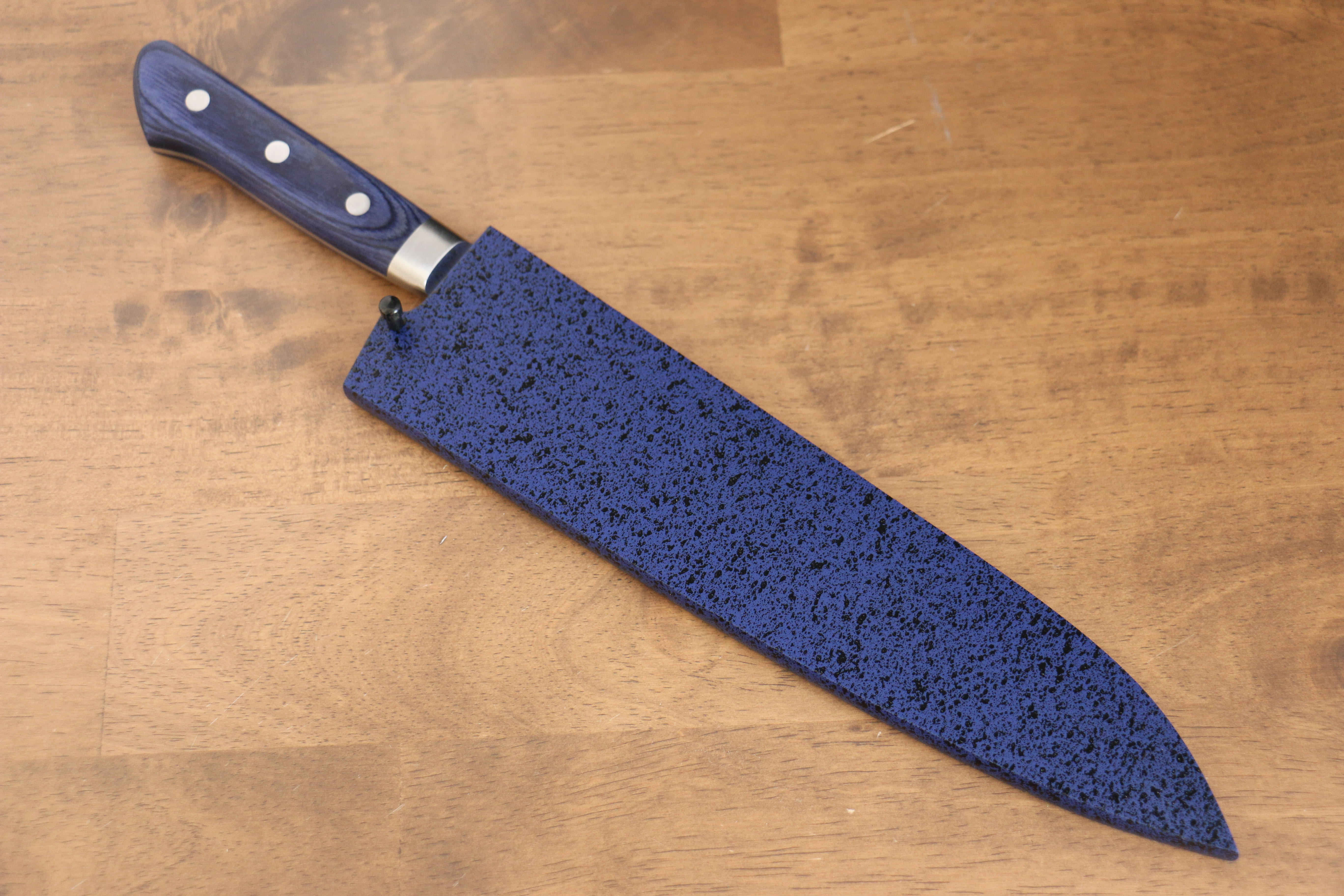 Kaneko Blue Pakkawood Sheath for Gyuto with Plywood Pin 180mm - Seisuke Knife