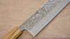 Seisuke Tsukikage AUS10 Migaki Finished Hammered Damascus Kiritsuke 240mm Oak Handle - Seisuke Knife