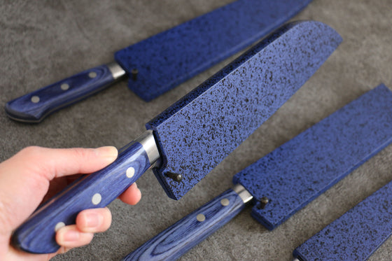 Kaneko Blue Pakkawood Sheath for Santoku with Plywood Pin 180mm - Seisuke Knife