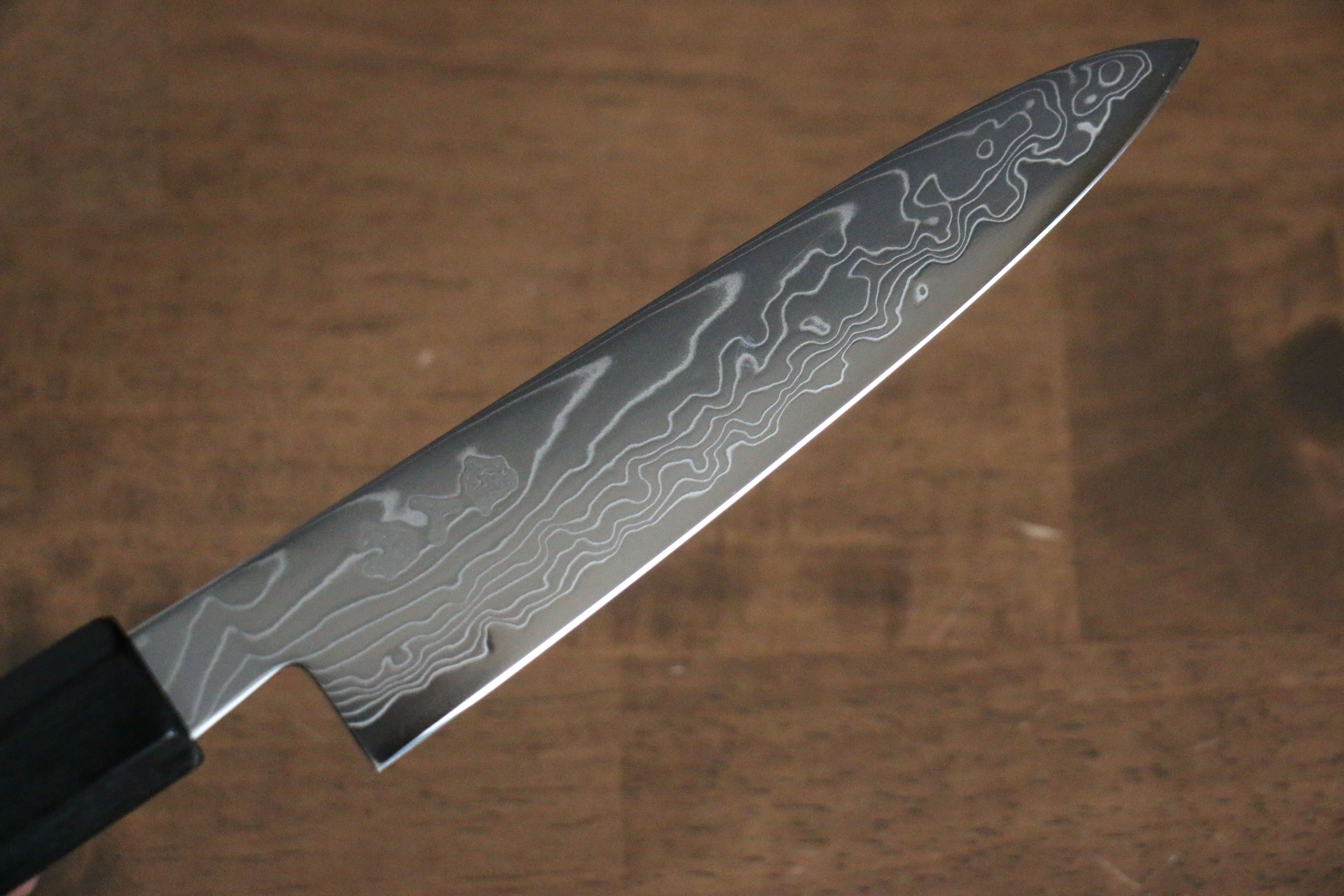 Kajin Cobalt Special Steel Damascus Petty-Utility 135mm with Gray Wood Handle - Seisuke Knife