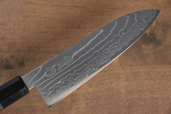 Kajin Cobalt Special Steel Damascus Santoku 180mm with Gray Wood Handle - Seisuke Knife