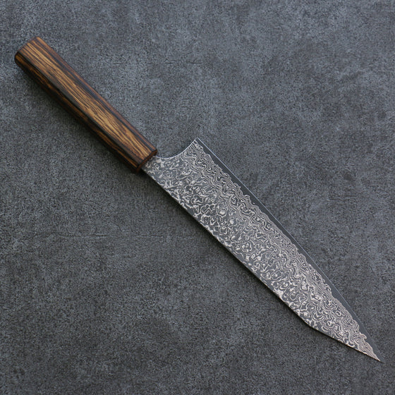 Yoshimi Kato SG2 Damascus Kiritsuke Gyuto 210mm Burnt Oak Handle - Seisuke Knife