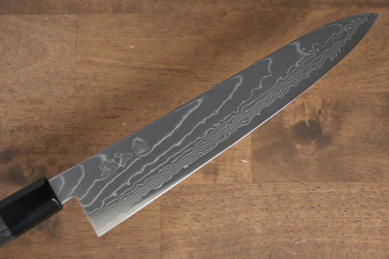 Kajin Cobalt Special Steel Damascus Gyuto 240mm Gray Pakka wood Handle - Seisuke Knife