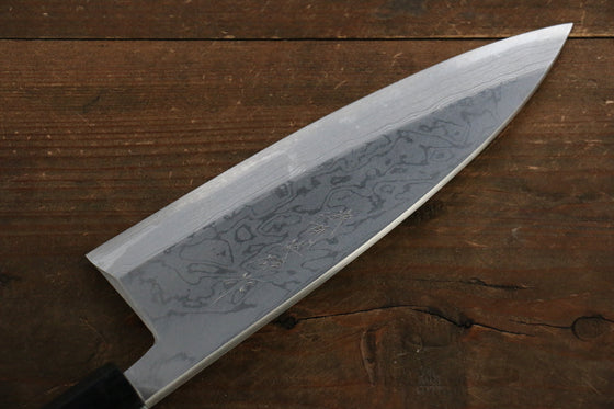 [Left Handed] Hideo Kitaoka White Steel No.2 Damascus Deba Japanese Chef Knife 180mm - Seisuke Knife