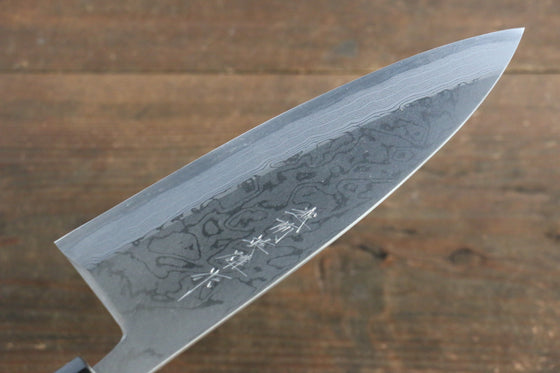 [Left Handed] Hideo Kitaoka White Steel No.2 Damascus Deba Japanese Chef Knife 180mm - Seisuke Knife