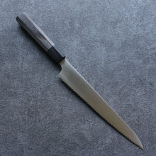  Seisuke Stainless Steel Bread Slicer 240mm Gray Pakkawood Handle - Seisuke Knife