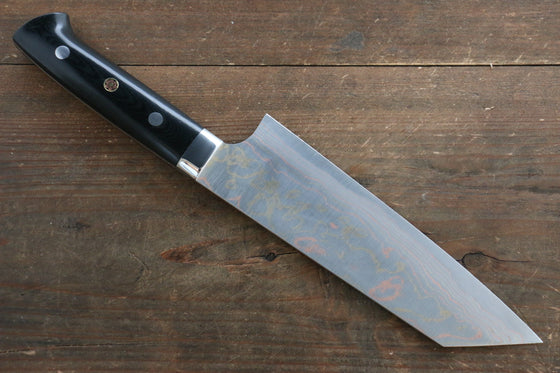 Takeshi Saji Blue Steel No.2 Colored Damascus Bunka 175mm Black Micarta Handle - Seisuke Knife