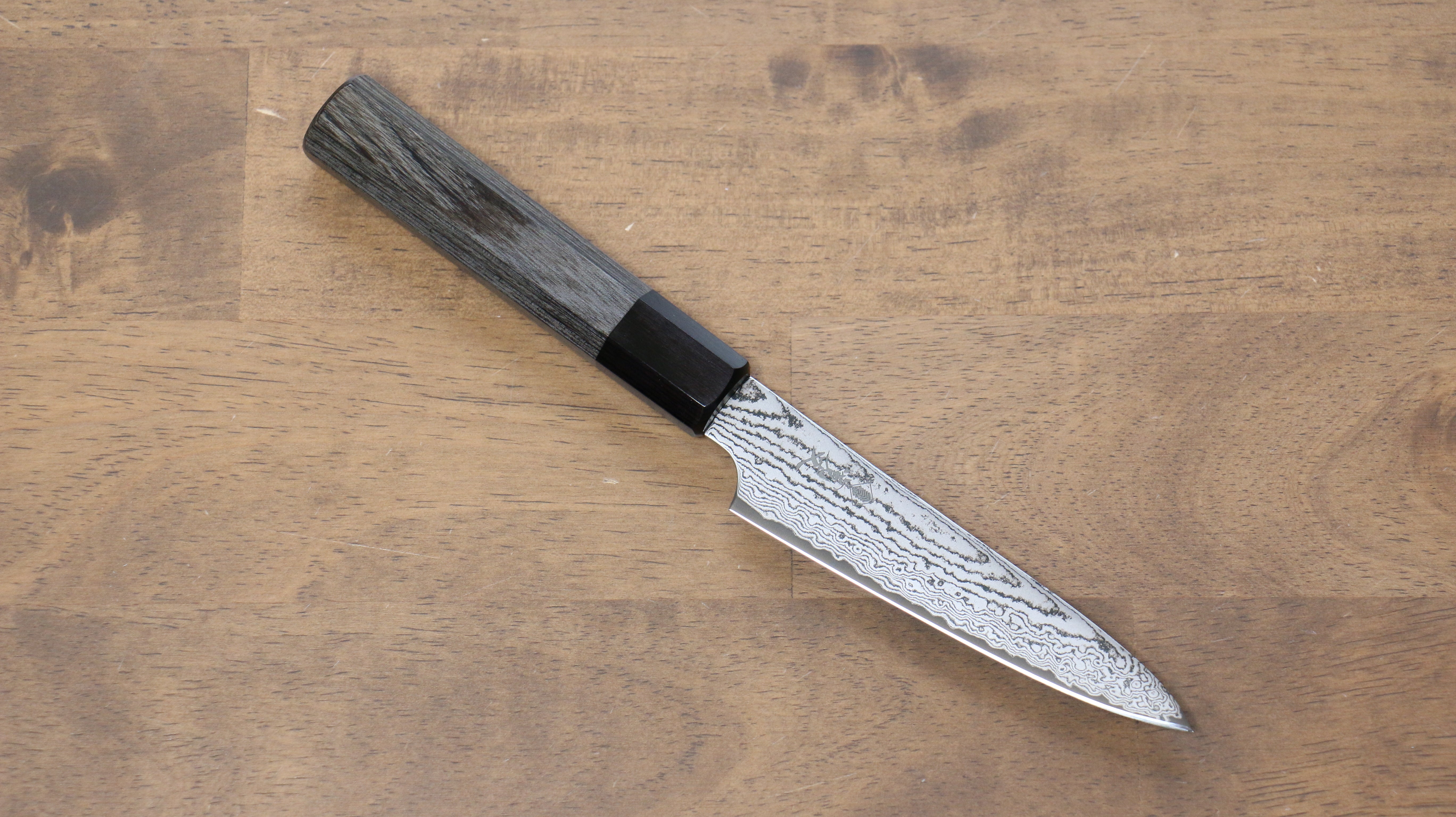 Kanjyo VG10 Damascus Petty-Utility 120mm Gray Pakkawood Handle - Seisuke Knife