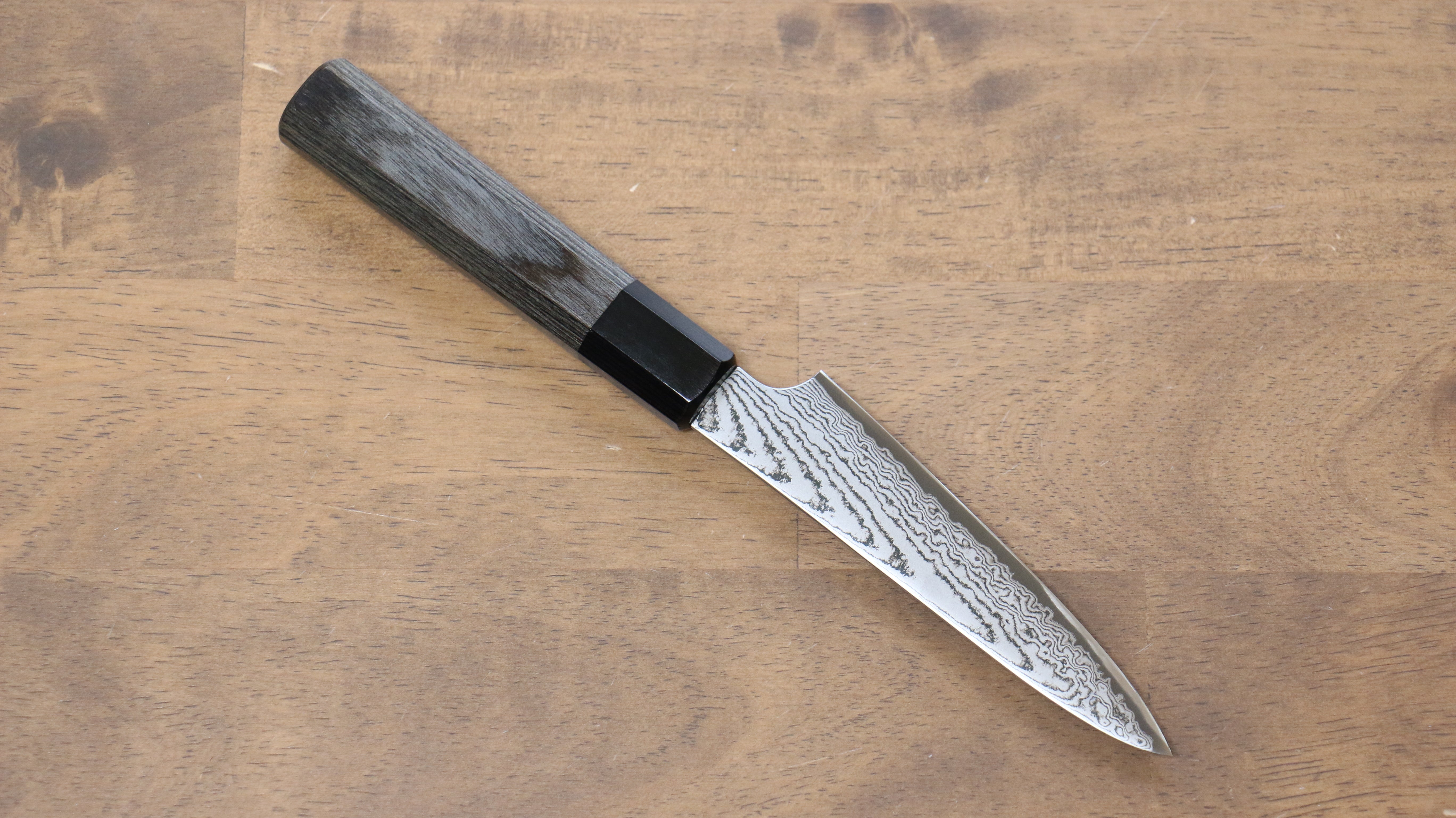 Kanjyo VG10 Damascus Petty-Utility 120mm Gray Pakkawood Handle - Seisuke Knife