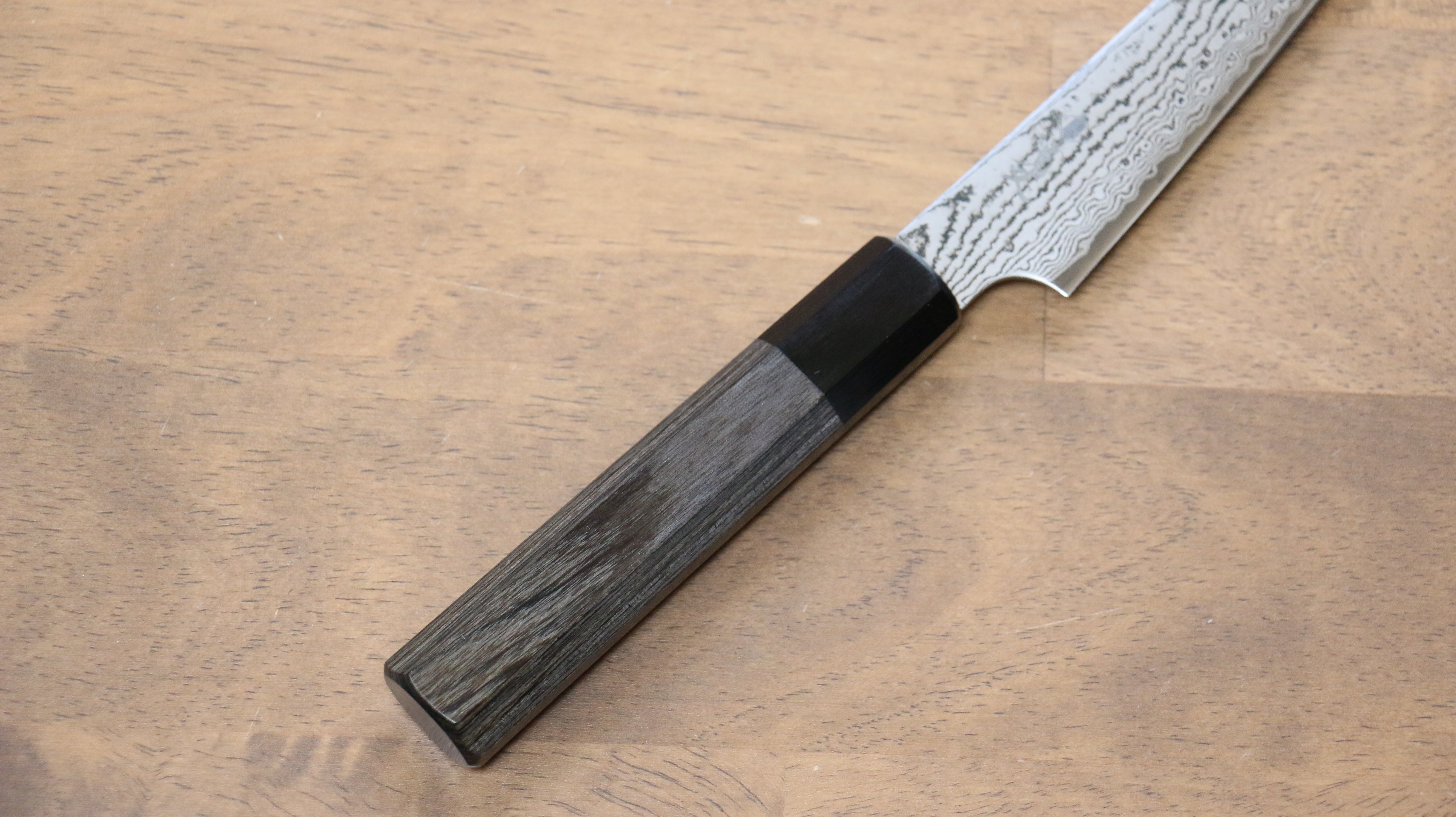 Kanjyo VG10 Damascus Petty-Utility 120mm Gray Pakkawood Handle - Seisuke Knife