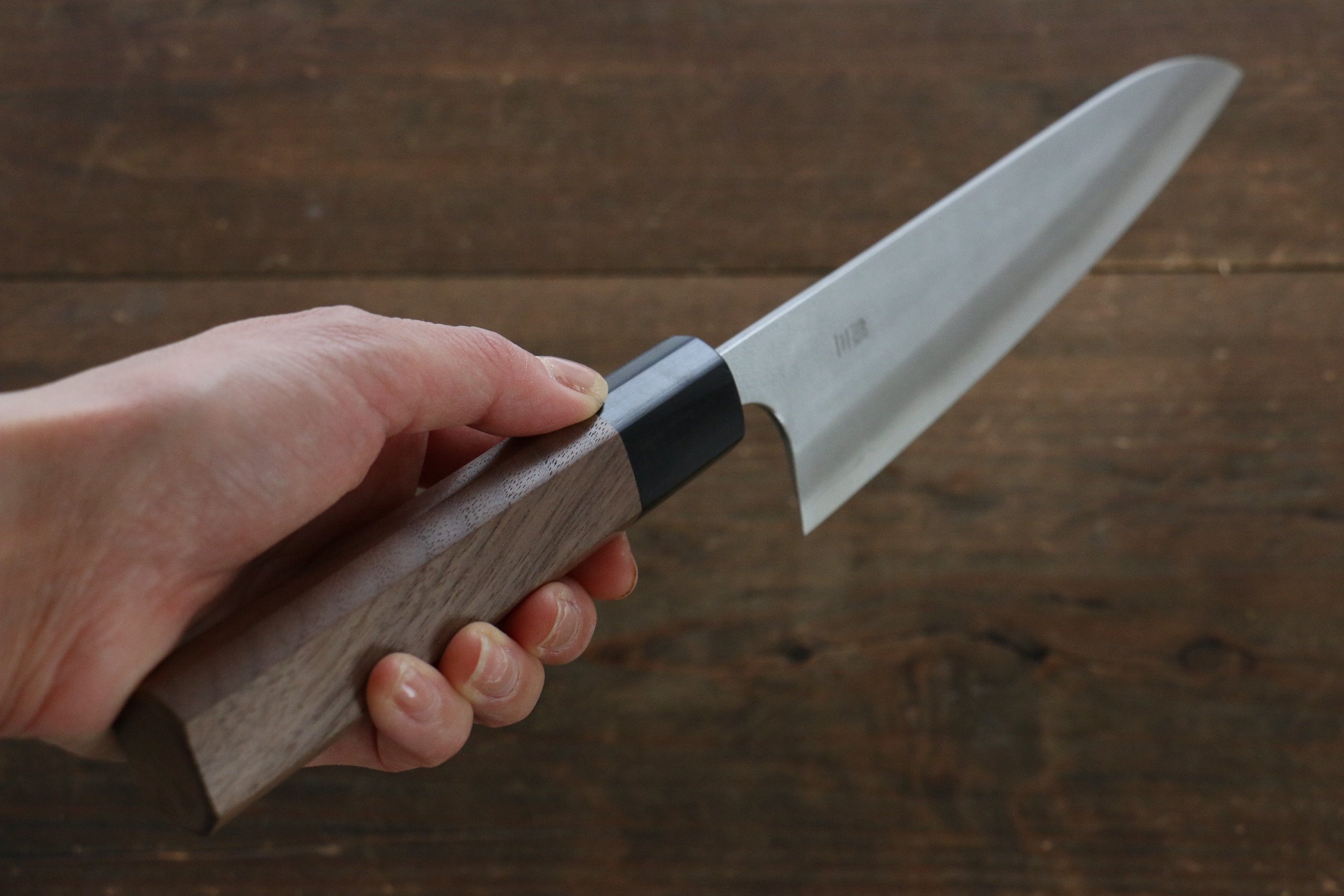 Yamamoto Silver Steel No.3 Nashiji Gyuto Japanese Chef Knife 180mm with Walnut Handle - Seisuke Knife