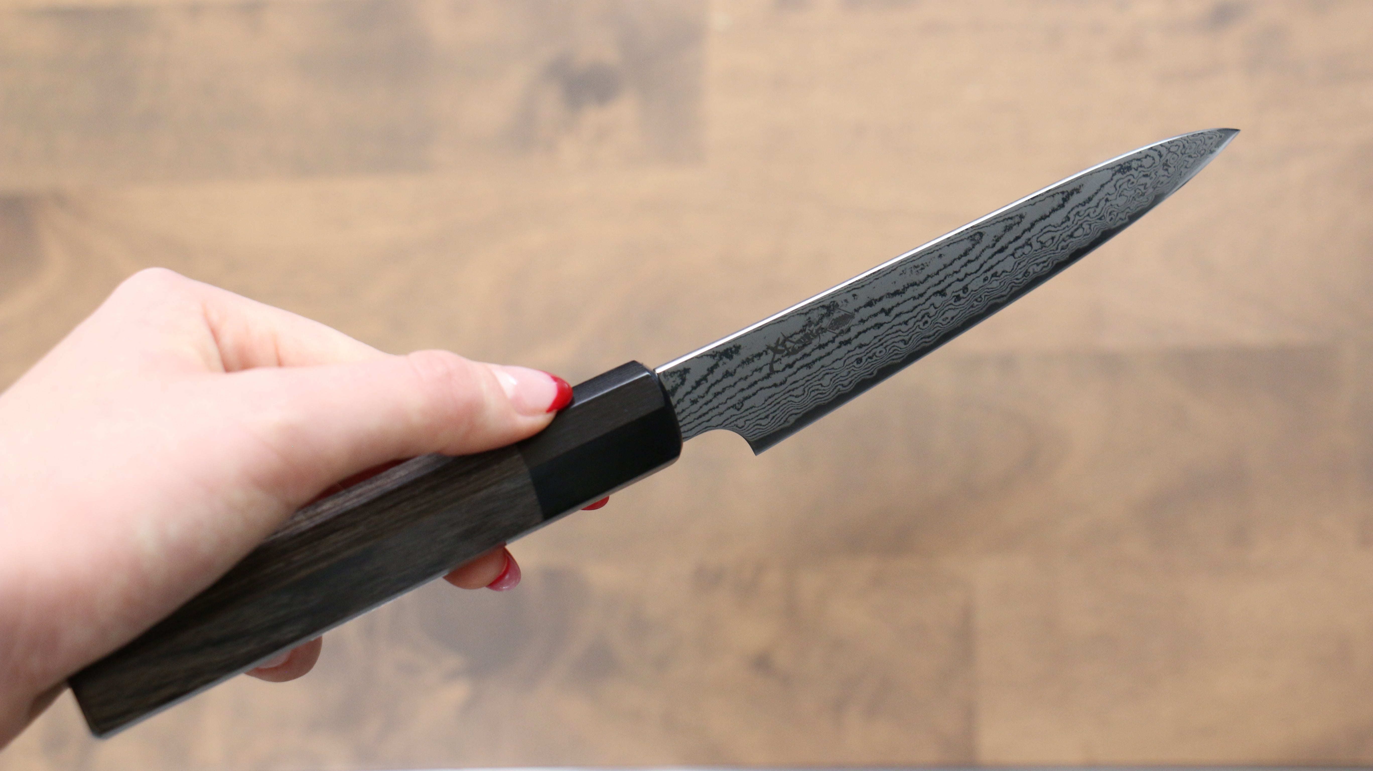 Kanjyo VG10 Damascus Petty-Utility 120mm Gray Pakkawood Handle - Seisuke Knife
