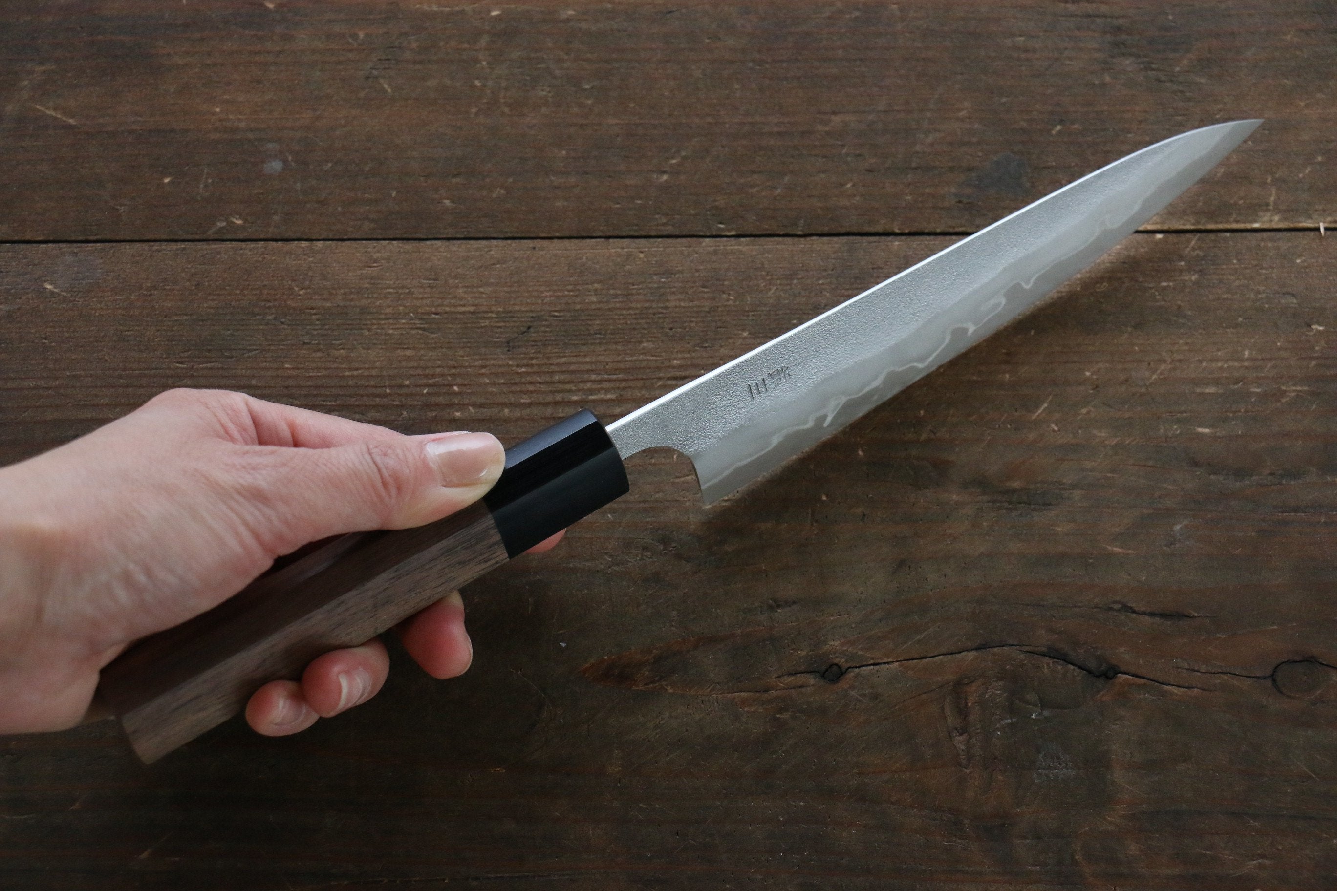 Yamamoto Silver Steel No.3 Nashiji Petty Japanese Chef Knife 150mm with Walnut Handle - Seisuke Knife