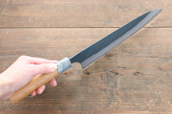 Masakage Masakage Mizu Blue Steel No.2 Black Finished Gyuto 210mm with American Cherry Handle - Seisuke Knife