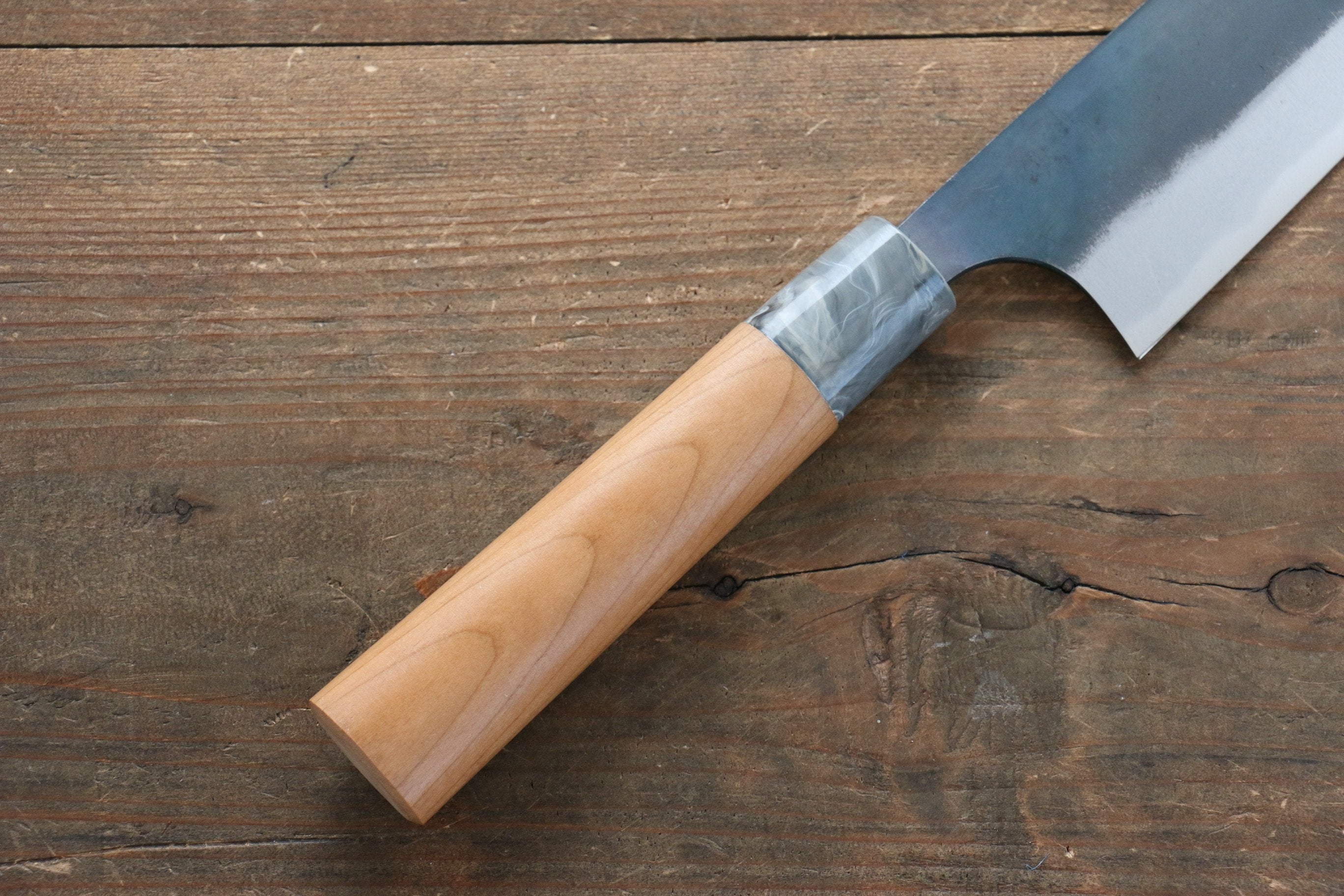 Masakage Masakage Mizu Blue Steel No.2 Black Finished Gyuto 210mm with American Cherry Handle - Seisuke Knife