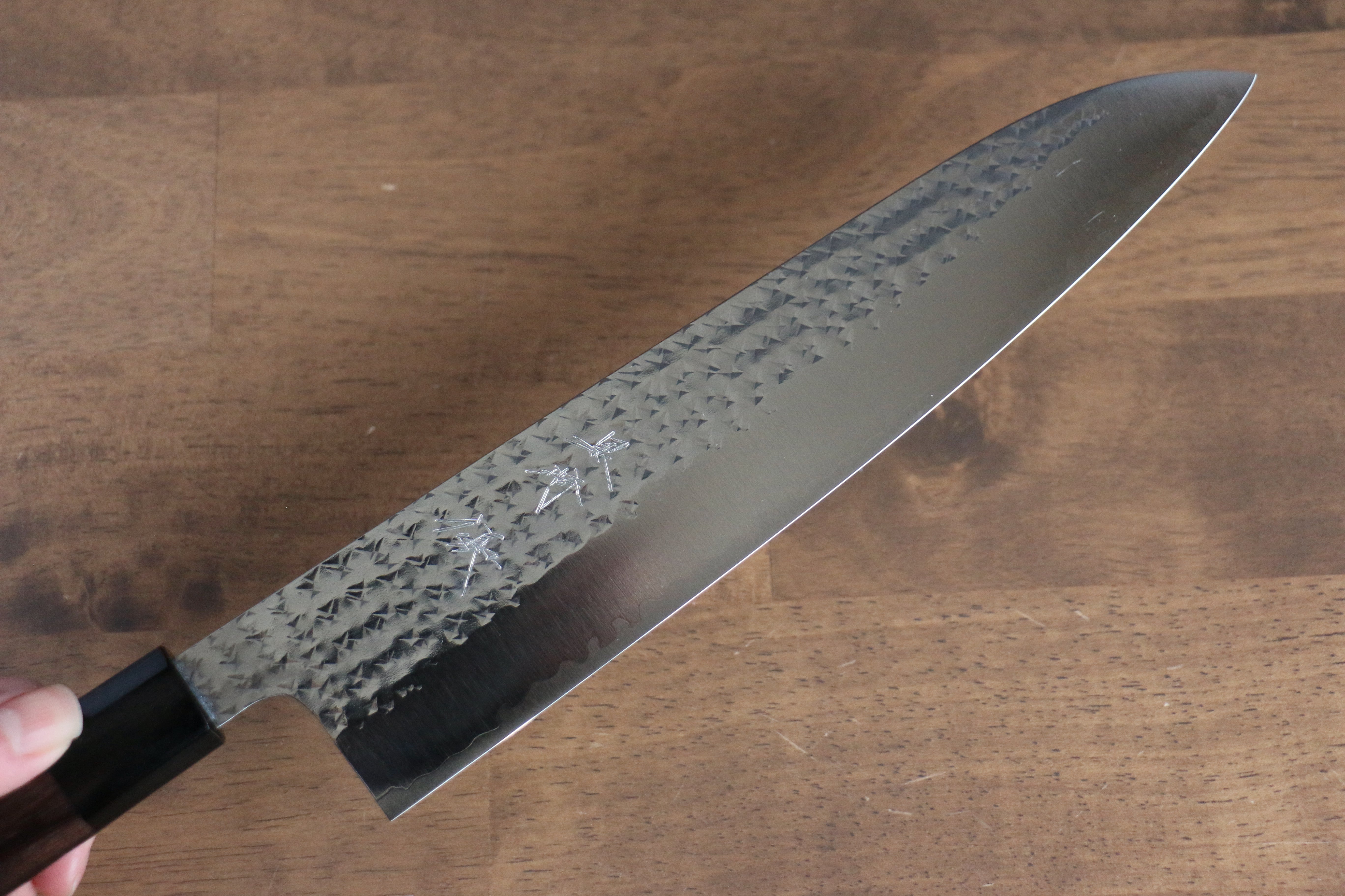 Yu Kurosaki Senko SG2 Hammered Gyuto 240mm Shitan (ferrule: Black Pakka wood) Handle - Seisuke Knife