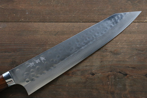 Takeshi Saji SRS13 Hammered Damascus Kiritsuke 270mm Ironwood Handle - Seisuke Knife