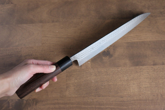 Yu Kurosaki Senko SG2 Hammered Gyuto 240mm Shitan (ferrule: Black Pakka wood) Handle - Seisuke Knife