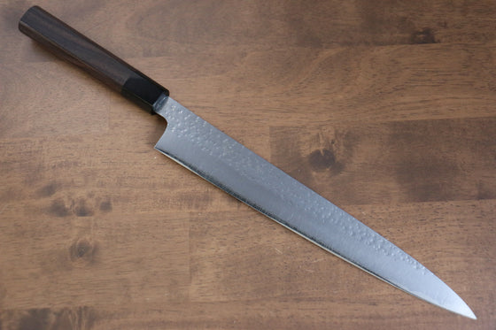 Yu Kurosaki Senko SG2 Hammered Sujihiki 270mm Shitan (ferrule: Black Pakka wood) Handle - Seisuke Knife