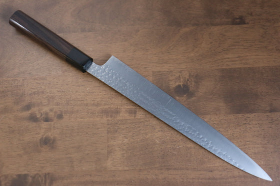 Yu Kurosaki Senko SG2 Hammered Sujihiki 270mm Shitan (ferrule: Black Pakka wood) Handle - Seisuke Knife