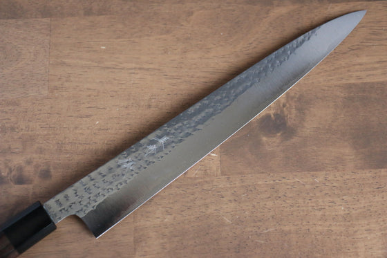 Yu Kurosaki Senko SG2 Hammered Sujihiki 270mm Shitan (ferrule: Black Pakka wood) Handle - Seisuke Knife