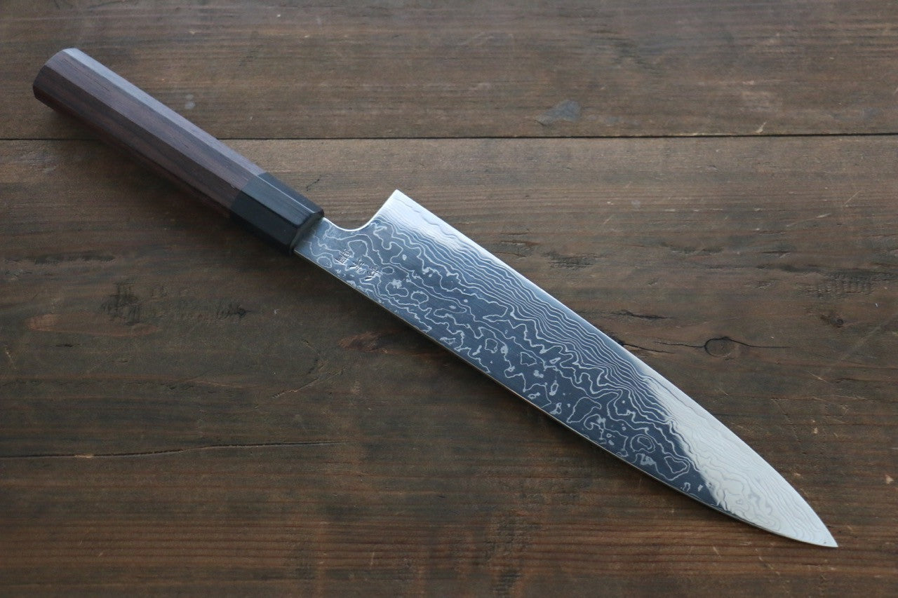 Sukenari SG2 Damascus Gyuto 240mm with Shitan Handle - Seisuke Knife