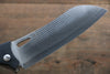 Takeshi Saji SG2 Damascus Folding Santoku 130mm with Carbon Fiber Handle - Seisuke Knife - Slide 5