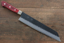  Seisuke Kurobeni Blue Super Hammered Kurouchi Kiritsuke Gyuto 240mm with Red Pakkawood Handle - Seisuke Knife