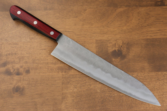 Seisuke Ringo Silver Steel No.3 Nashiji Gyuto 210mm Red Pakka wood Handle - Seisuke Knife