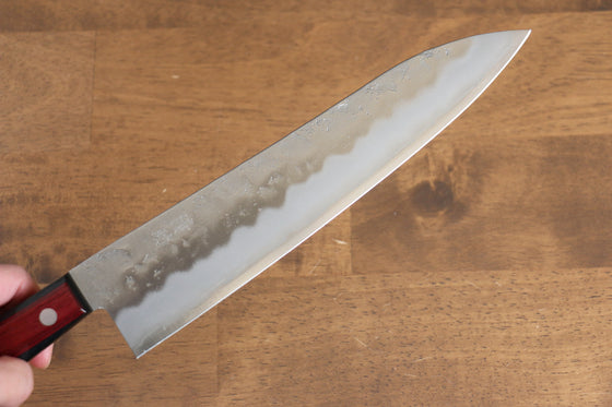 Seisuke Ringo Silver Steel No.3 Nashiji Gyuto 210mm Red Pakka wood Handle - Seisuke Knife