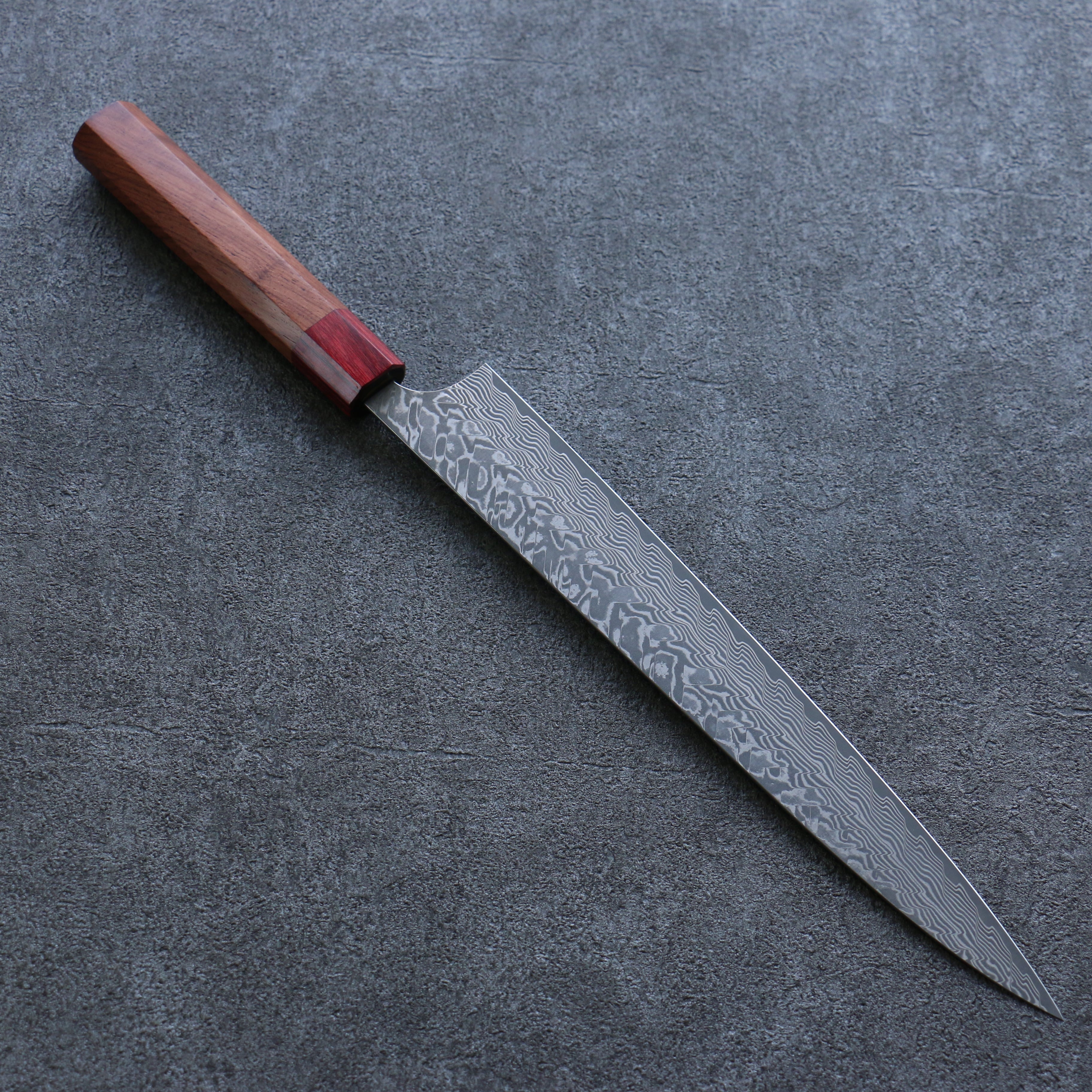 Yoshimi Kato SG2 Damascus Sujihiki 270mm Red Honduras Handle - Seisuke Knife