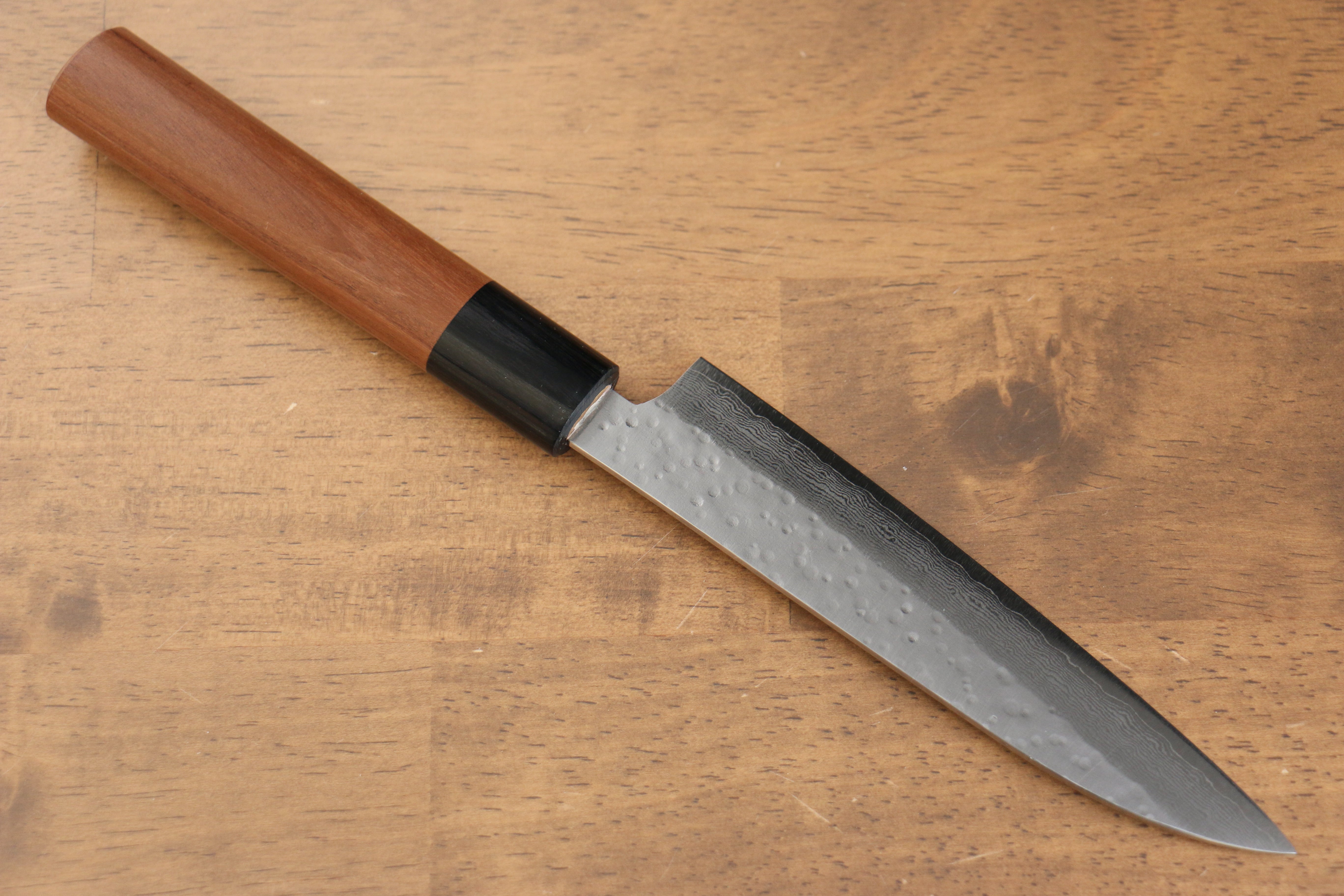 Makoto Kurosaki VG10 Maru Hammered Damascus Petty-Utility 135mm Morado Handle - Seisuke Knife