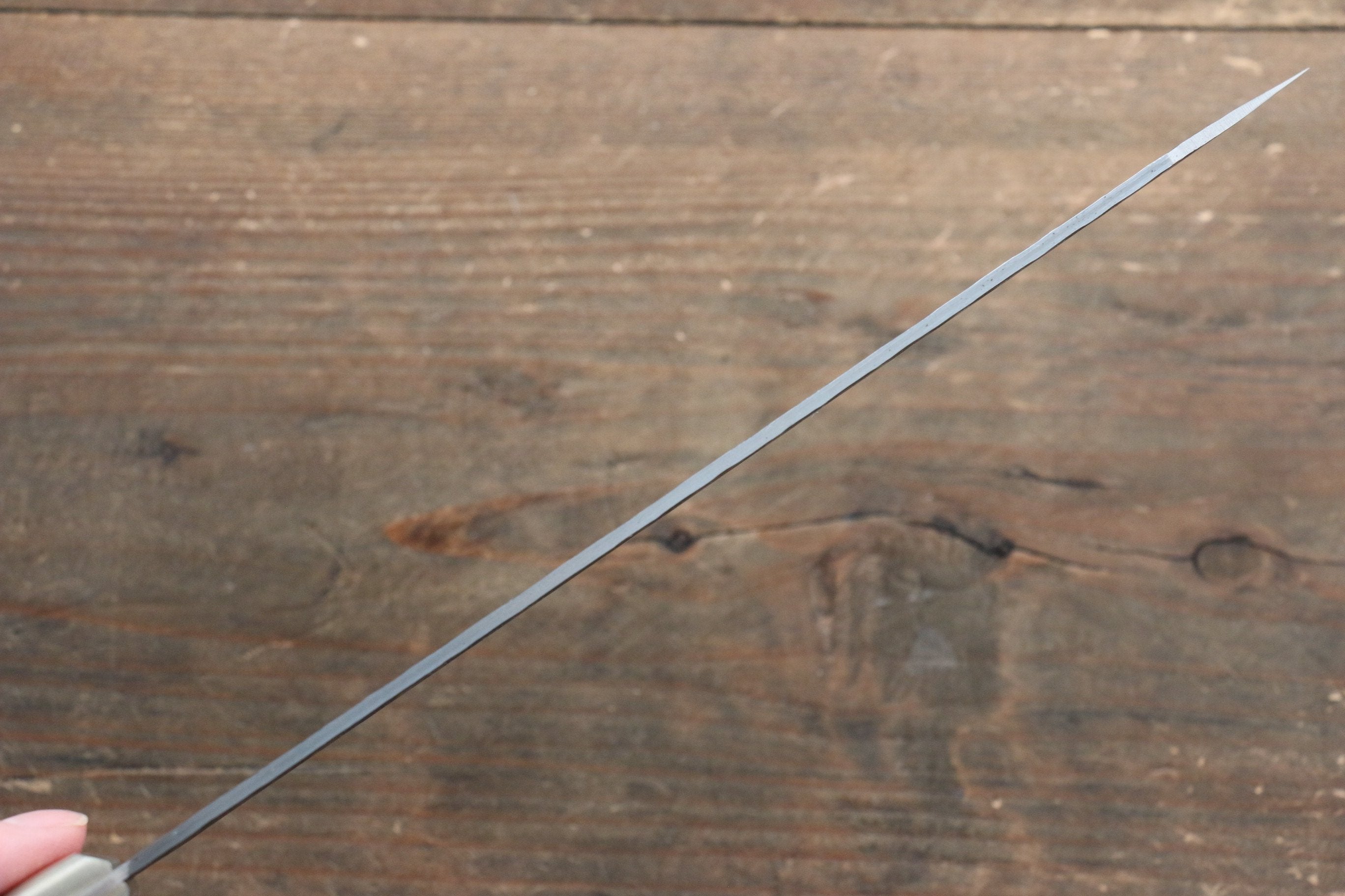Seisuke Kurobeni Blue Super Hammered Kurouchi Kiritsuke Gyuto 210mm Red Pakka wood Handle - Seisuke Knife