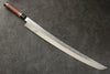 Yu Kurosaki Shizuku SG2 Mirrored Finish Hammered Sakimaru Sujihiki 450mm Chinese Quince with Double Water Buffalo Ring Handle with Sheath - Seisuke Knife - Slide 1