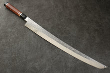  Yu Kurosaki Shizuku SG2 Mirrored Finish Hammered Sakimaru Sujihiki 450mm Chinese Quince with Double Water Buffalo Ring Handle with Sheath - Seisuke Knife