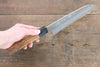 Sakai Takayuki Silver Steel No.3 Nashiji Santoku 170mm with Black Persimmon Handle - Seisuke Knife - Slide 8