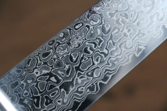 Seisuke Kagami AUS10 Mirrored Finish Damascus Gyuto 210mm Black Pakka wood Handle - Seisuke Knife