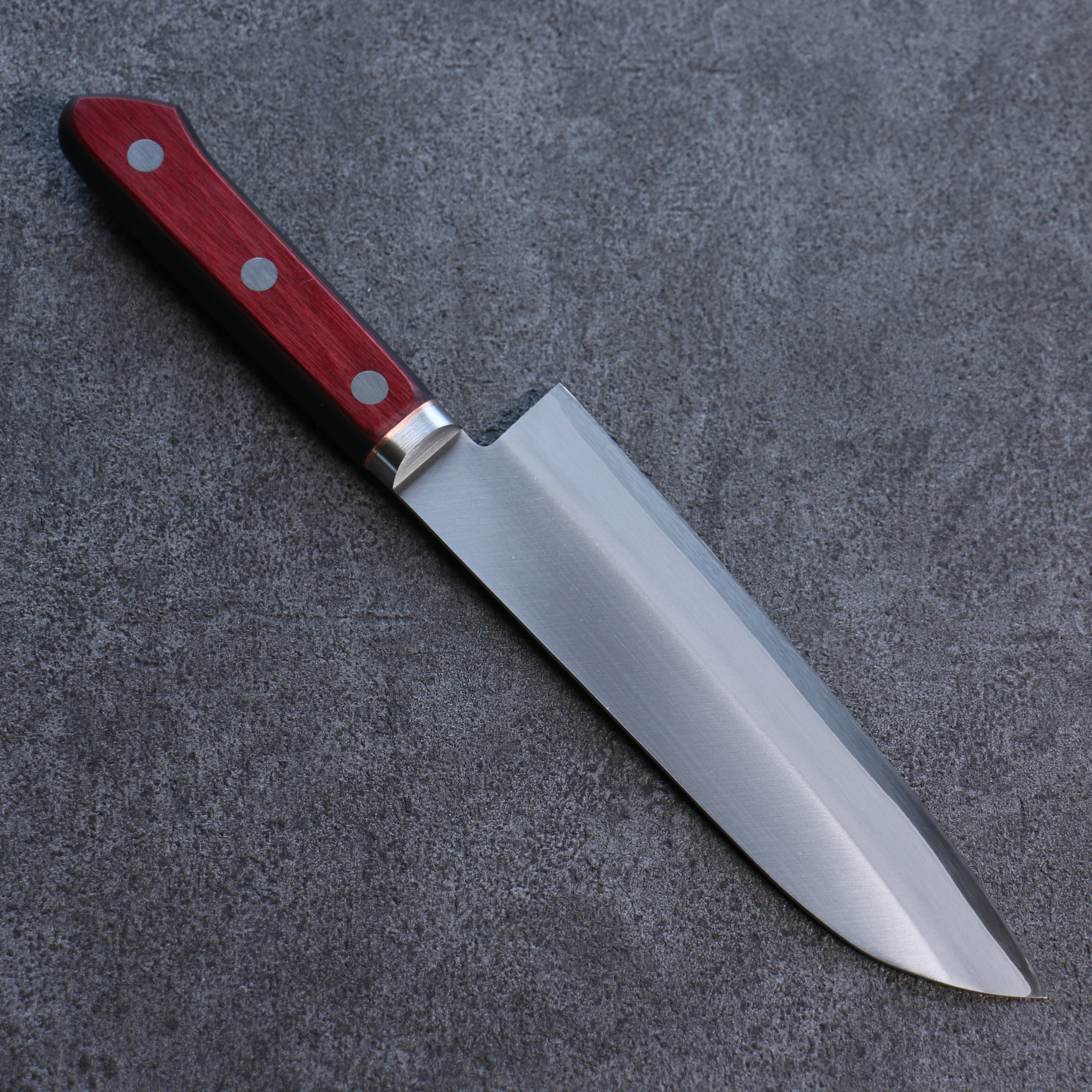 Seisuke Blue Super Migaki Finished Santoku 170mm Red and Black Pakka wood Handle - Seisuke Knife