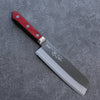 Seisuke Blue Super Migaki Finished Usuba 160mm with Red & Black Pakkawood Handle - Seisuke Knife