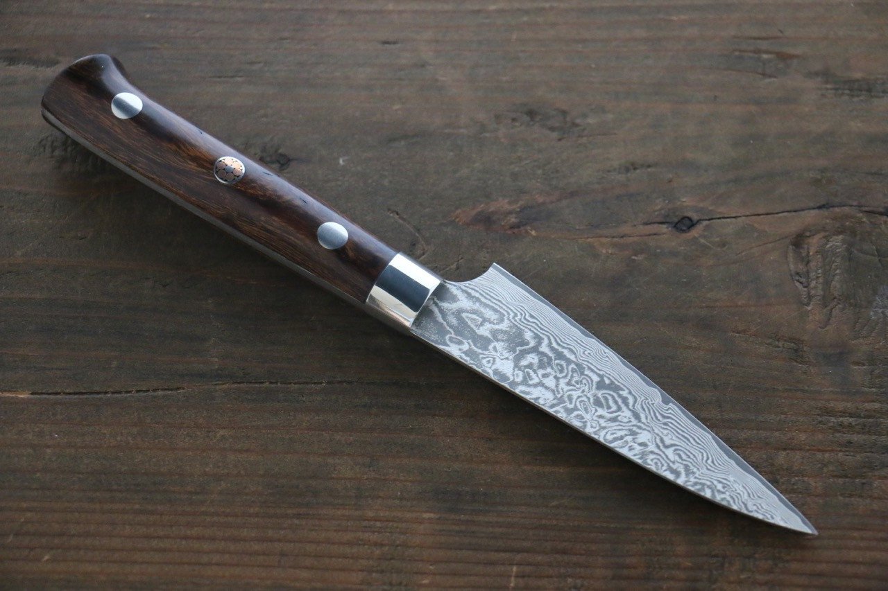 Takeshi Saji SG2 Black Damascus Petty-Utility  90mm Ironwood Handle - Seisuke Knife
